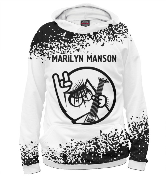 Худи для девочки с изображением Marilyn Manson / Кот цвета Белый