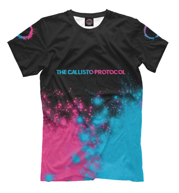 Мужская футболка с изображением The Callisto Protocol Neon Gradient цвета Белый