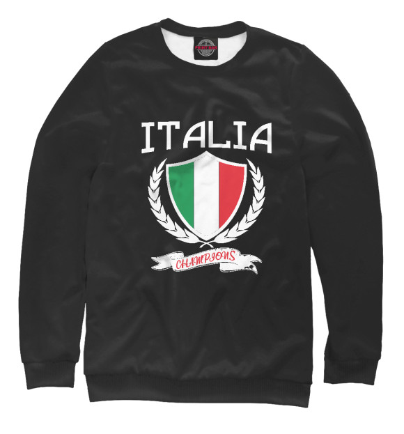 Свитшот для девочек с изображением Italia Champions цвета Белый