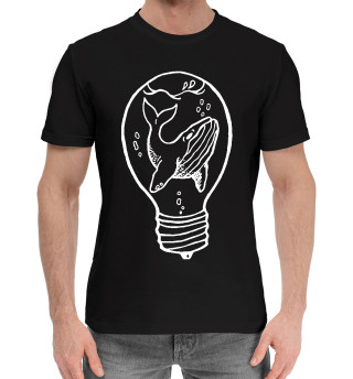 Мужская хлопковая футболка Кит в лампочке
