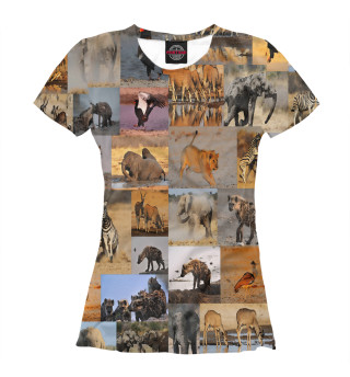 Женская футболка Африканские животные