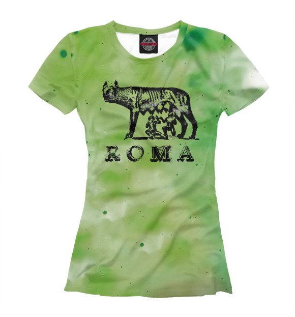 Женская футболка с изображением ROMA She-Wolf цвета Белый