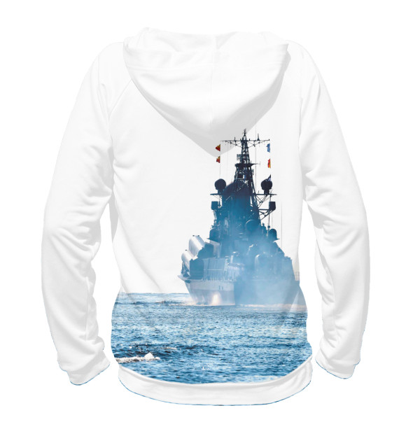Мужское худи с изображением Военно Морской Флот цвета Белый