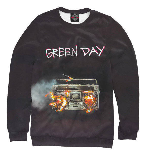 Мужской свитшот с изображением Green Day альбом цвета Белый