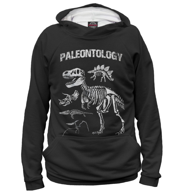 Женское худи с изображением Paleontology цвета Белый