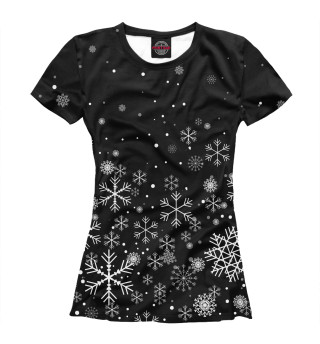 Женская футболка Новогодние снежинки