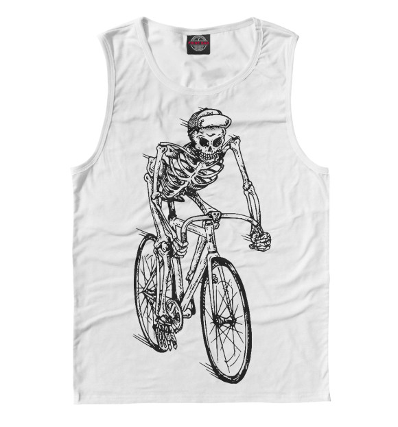 Майка для мальчика с изображением Велосипедист цвета Белый