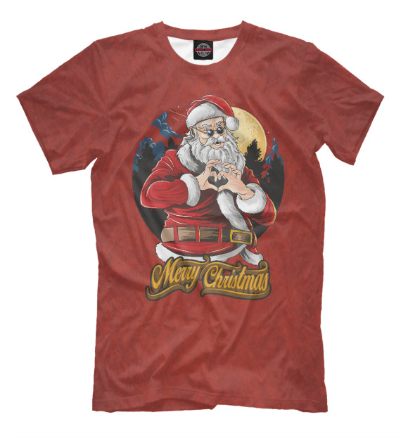 Мужская футболка с изображением Santa Claus цвета Белый