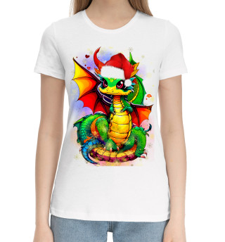 Женская хлопковая футболка Дракон