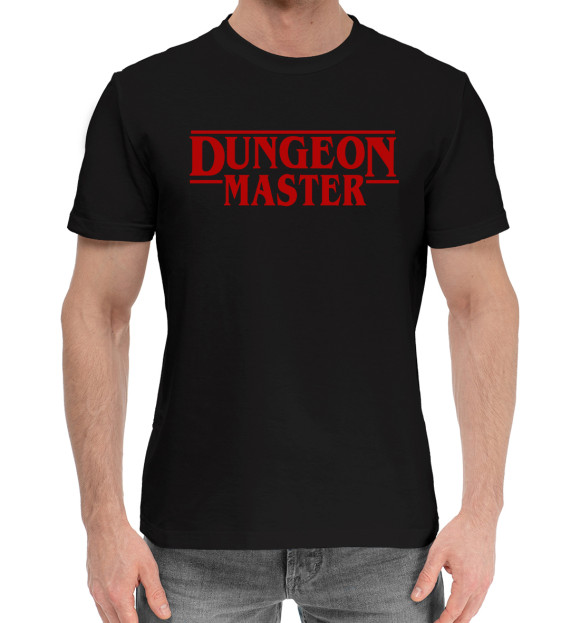 Мужская хлопковая футболка с изображением Dungeon Master цвета Черный