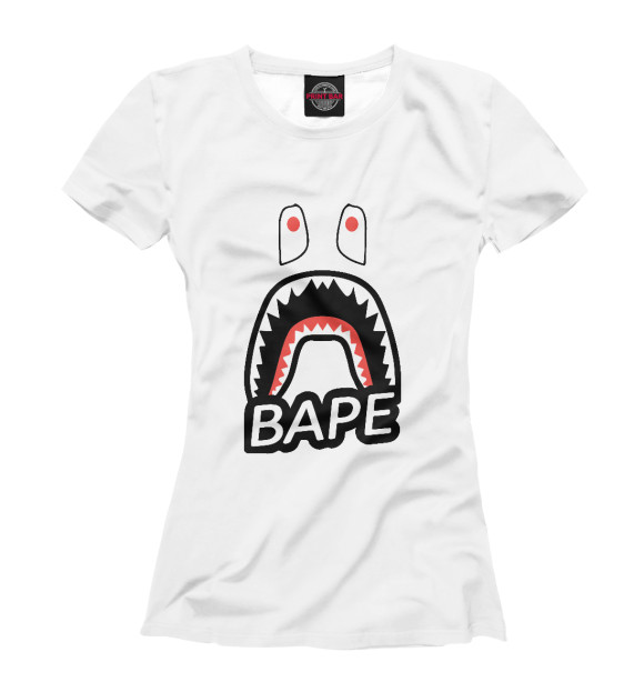 Женская футболка с изображением BAPE цвета Белый