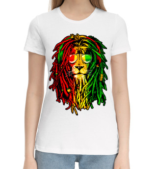 Хлопковая футболка для девочек Ямайский лев