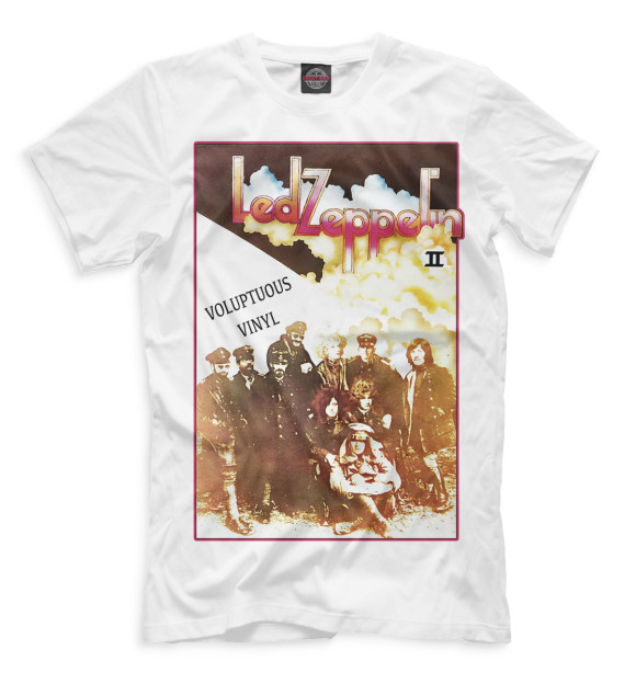 Мужская футболка с изображением Led Zeppelin II - Led Zeppelin цвета Белый