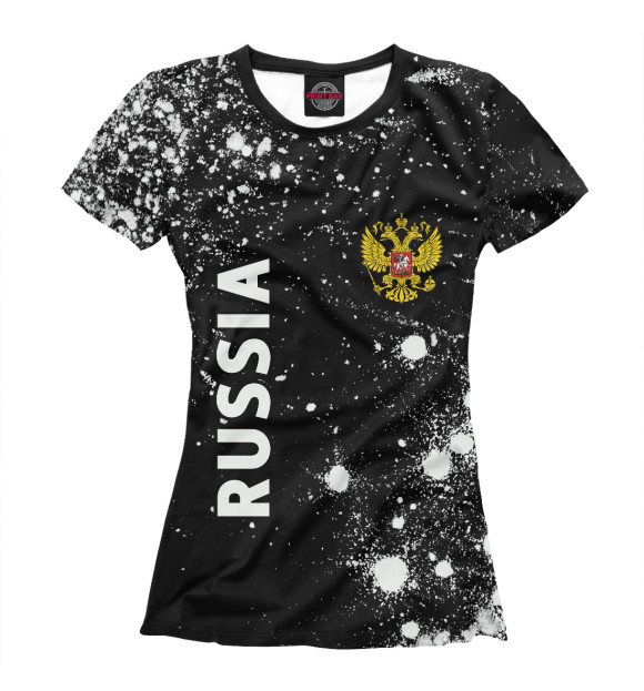 Футболка для девочек с изображением Russia / Россия цвета Белый