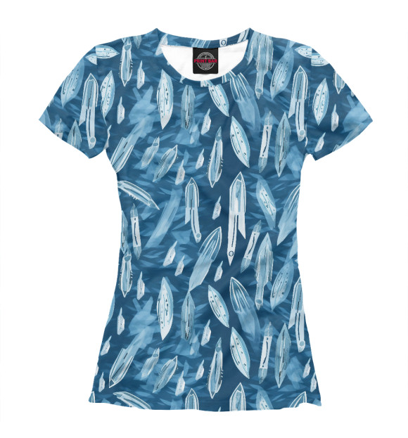 Женская футболка с изображением Ледяные перья воздуха цвета Белый