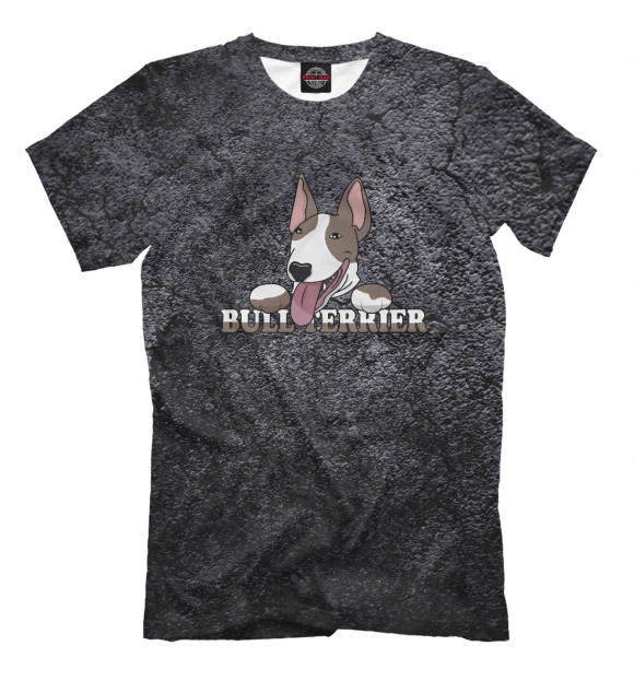 Мужская футболка с изображением Bull Terrier Dog Lover Dogs цвета Белый