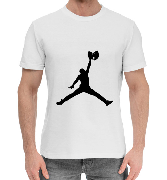 Мужская хлопковая футболка с изображением Wu-Tang Jordan цвета Белый