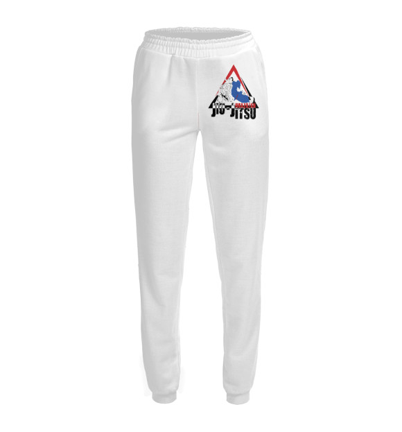 Женские спортивные штаны с изображением JIU JITSU цвета Белый