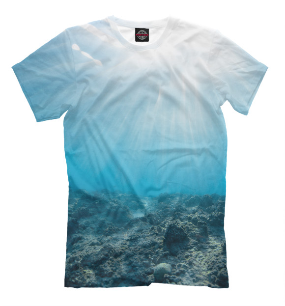 Мужская футболка с изображением Морское дно цвета Белый