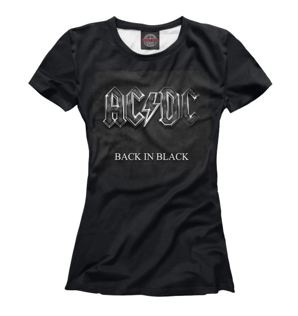 Футболка для девочек с изображением Back in black — AC/DC цвета Белый