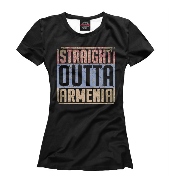 Женская футболка с изображением Прямиком из Армении цвета Белый
