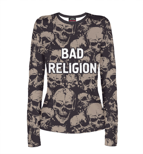 Женский лонгслив с изображением Bad Religion цвета Белый