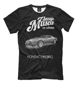  Маслкар Pontiac Firebird на черном фоне