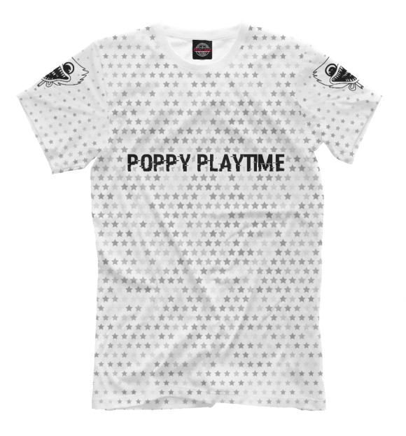 Мужская футболка с изображением Poppy Playtime Glitch Light (stars) цвета Белый