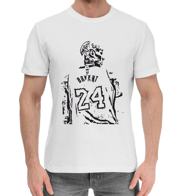 Мужская хлопковая футболка с изображением Kobe Bryant цвета Белый