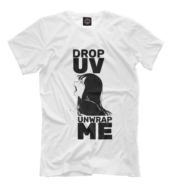 Мужская футболка с изображением Drop UV UnWrap ME цвета Белый