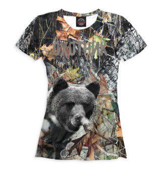 Женская футболка Камуфляж медведь