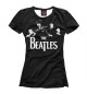 Женская футболка The Beatles черный фон