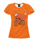 Женская футболка Лисичка на велосипеде