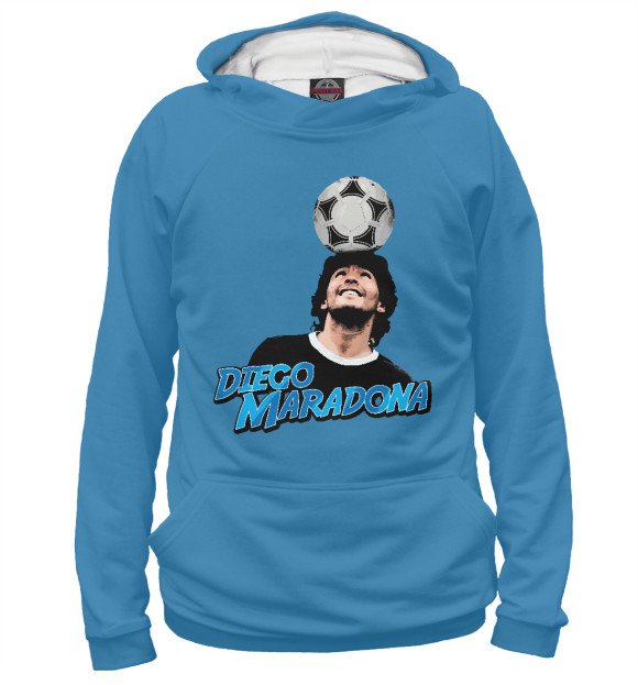 Худи для девочки с изображением Diego Maradona цвета Белый