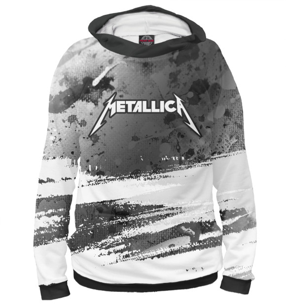 Женское худи с изображением Metallica / Металлика цвета Белый