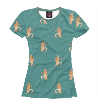 Женская футболка Танцующие Коты