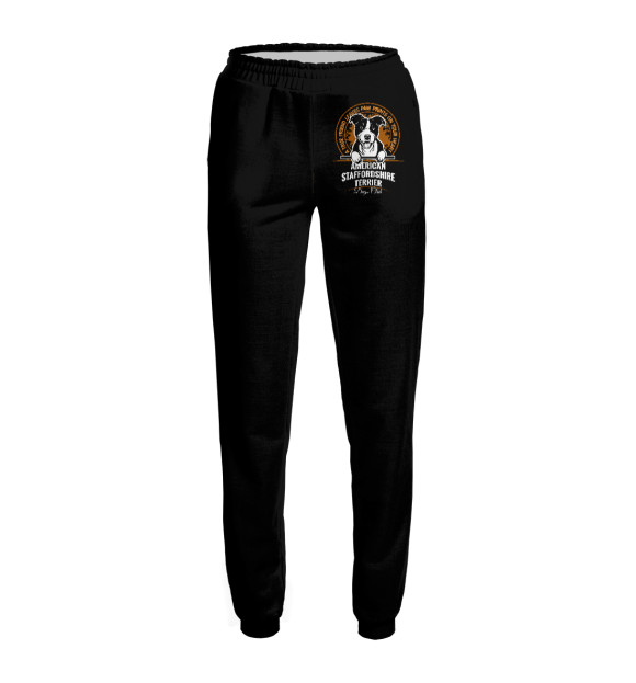 Женские спортивные штаны с изображением Стаффордширский терьер цвета Белый
