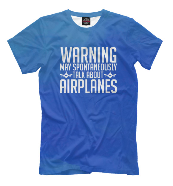Мужская футболка с изображением May Spontaneously Airplanes цвета Белый