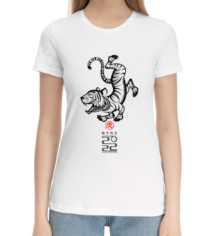 Женская хлопковая футболка Год тигра 2022