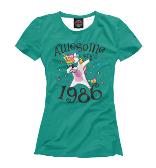 Женская футболка Dabbing Unicorn 1986