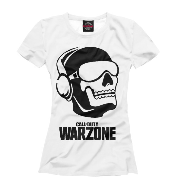Женская футболка с изображением Warzone ghosts цвета Белый