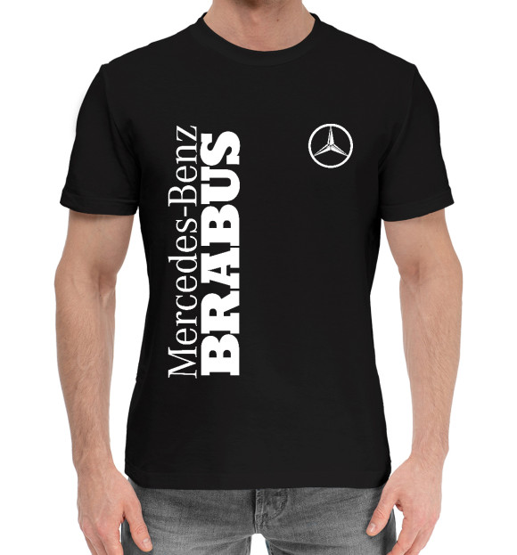 Мужская хлопковая футболка с изображением Mercedes Brabus цвета Черный