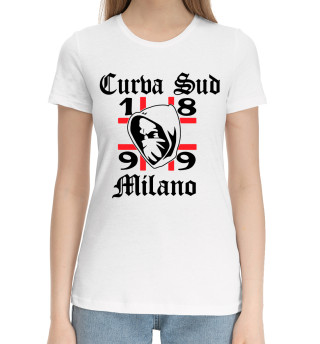 Хлопковая футболка для девочек AC Milan