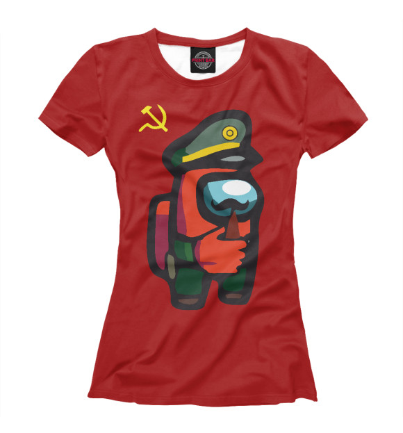Женская футболка с изображением Among us USSR цвета Белый