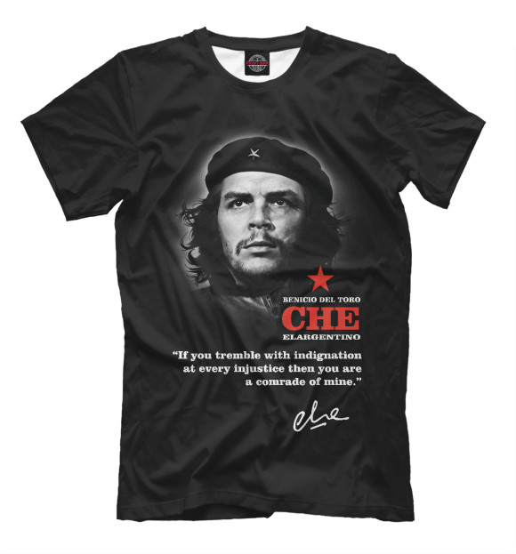 Мужская футболка с изображением Che цвета Белый