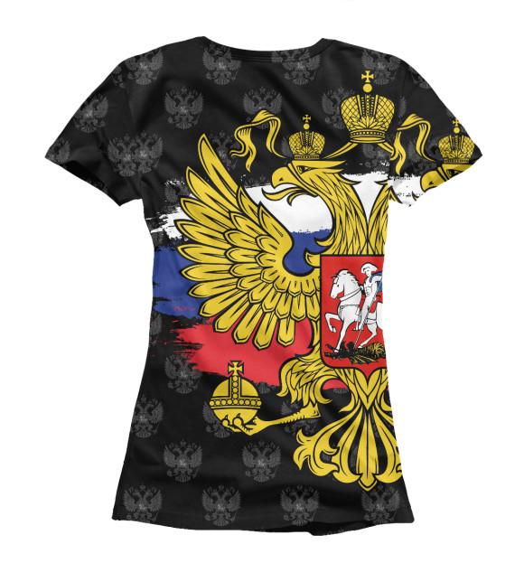 Женская футболка с изображением Влад (герб России) цвета Белый