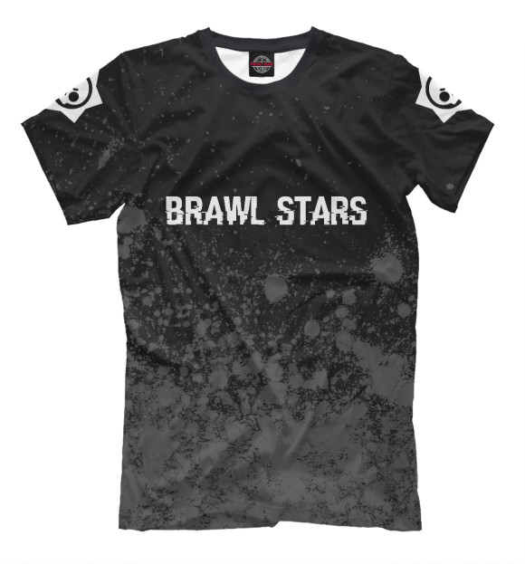 Футболка для мальчиков с изображением Brawl Stars Glitch Black лого на рукавах цвета Белый
