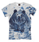 Мужская футболка Свитер с медведем в зимнем лесу