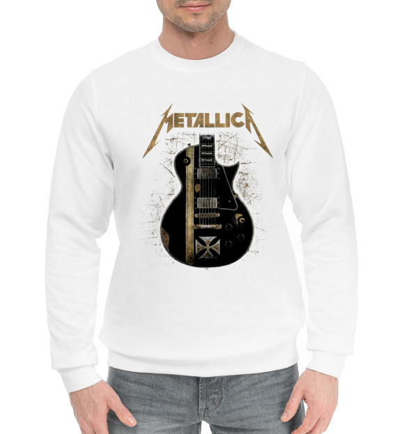 Мужской хлопковый свитшот с изображением Metallica цвета Белый