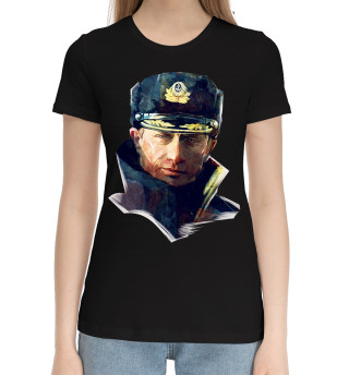 Женская хлопковая футболка Путин